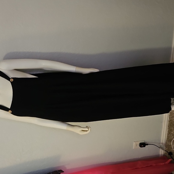 Vtg DACESLON Oversized Baggy Linen Blend Wide Leg Black Overall Jumpsuit - Picture 3 of 12